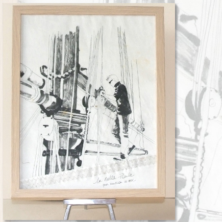 Encre de chine sur voile originale LBP