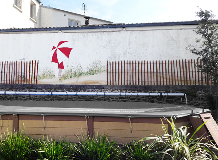 Fresque au parapluie chez un particulier - Marion Le Bec