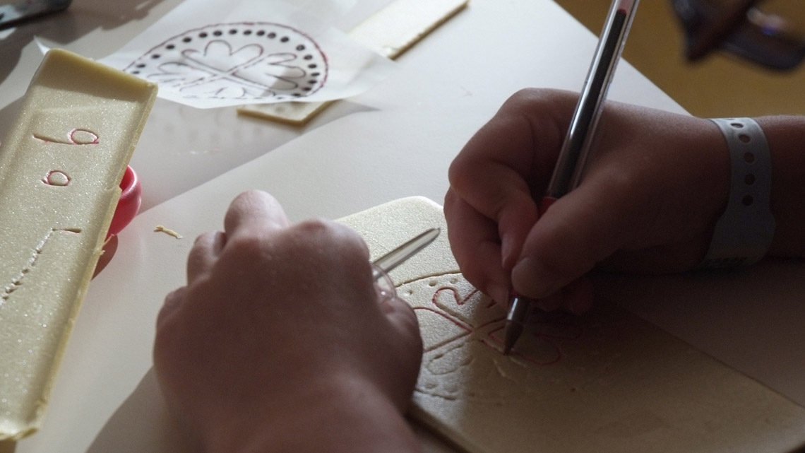 Ateliers gravure en milieu hospitalier avec Marion Le Bec
